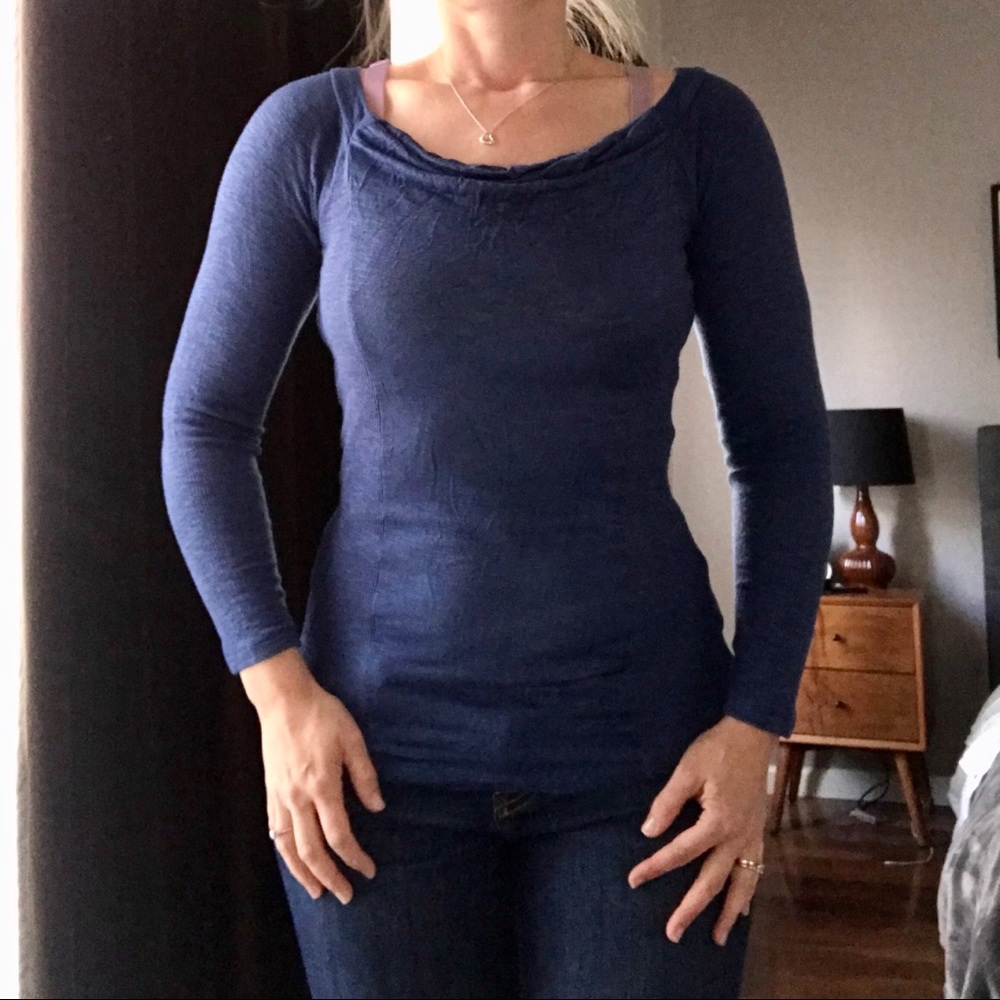 Derek Heart blue ribbed top sz Small